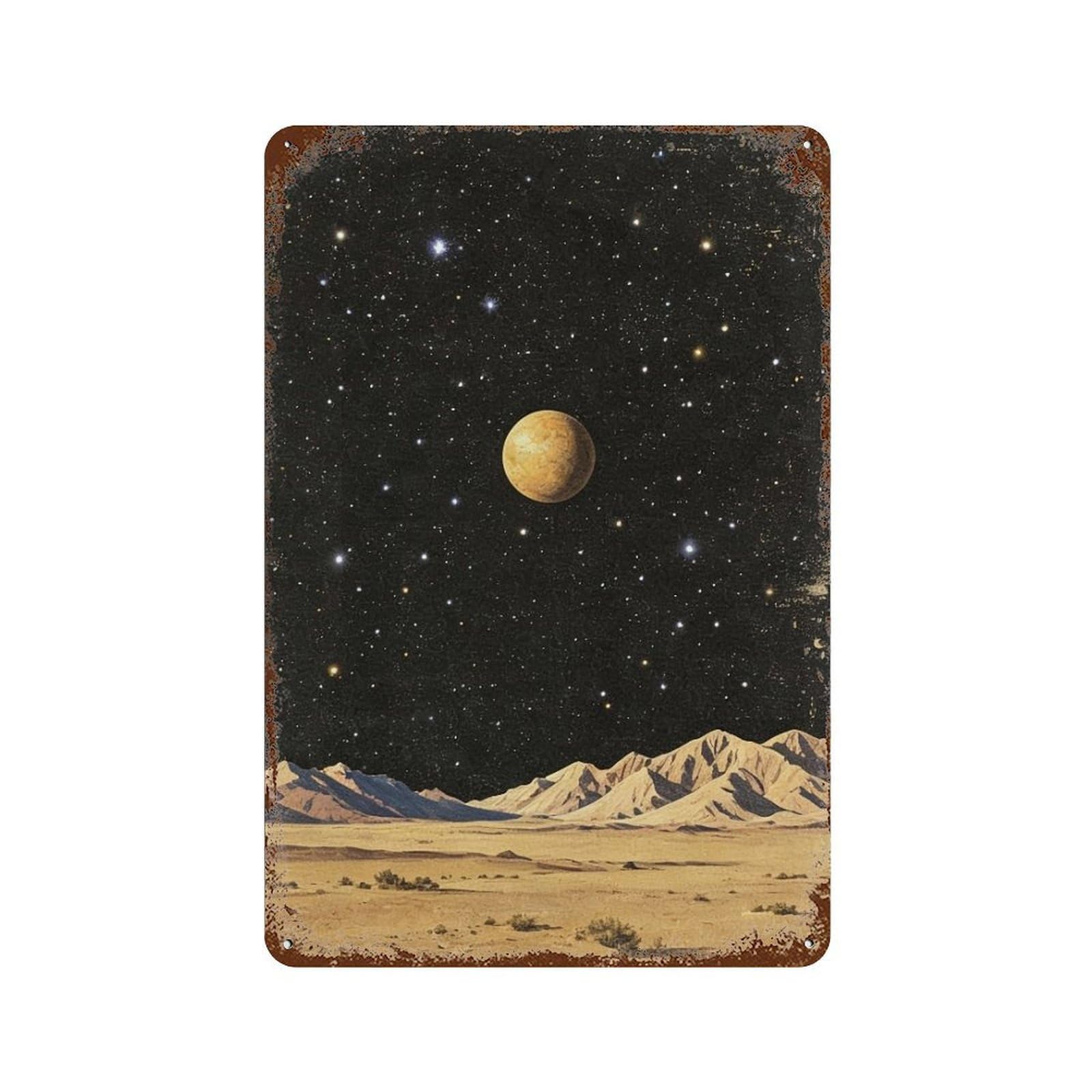 WUJHGRSG Dali Esque Surreal Cosmic Realm (4) Wall Art Retro Iron Vintage Metal Tin Sign Poster Modern Decor for Home Cofffee Club Bar Shop Style 30x20cm