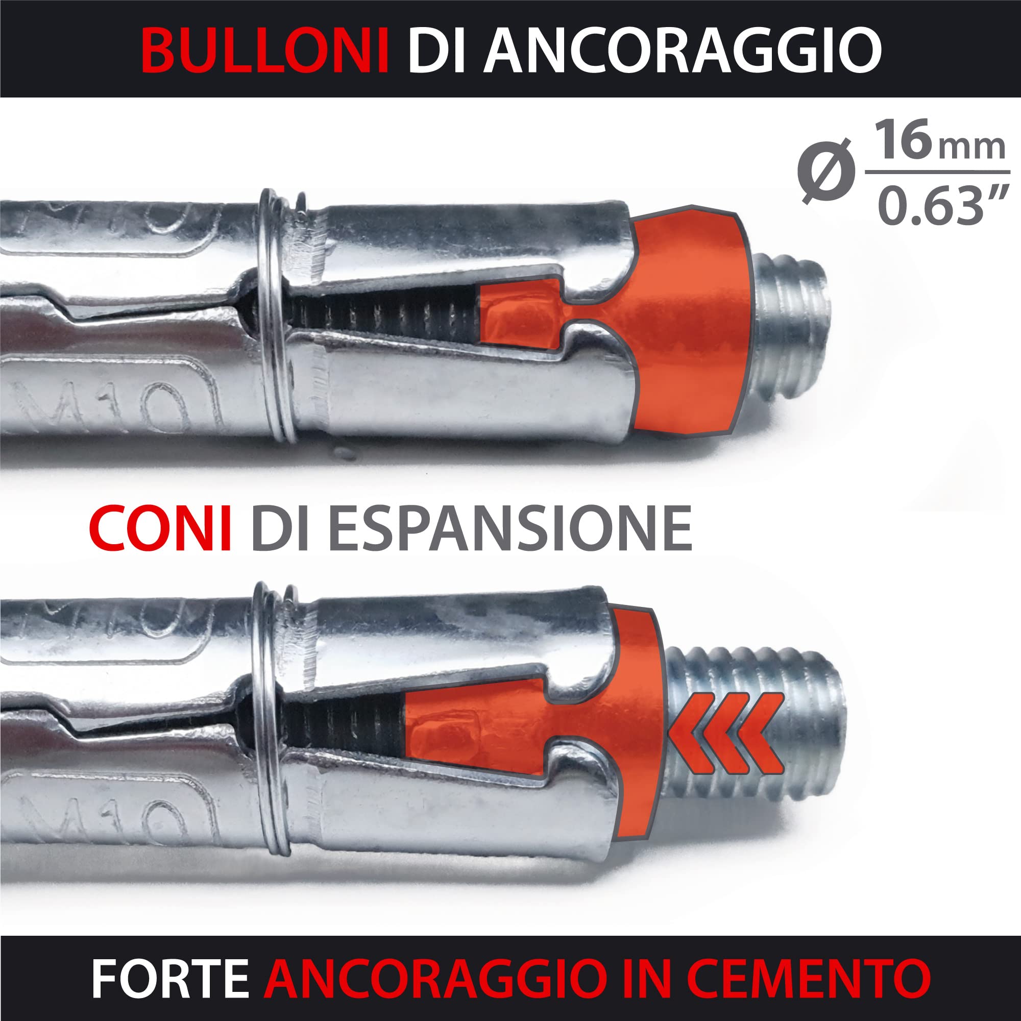KRASER KR40B Ancora Antifurto a Pavimento o Parete in Acciaio ad Alta Resistenza, di Sicurezza per Moto, Bici, Rimorchio, Compatto