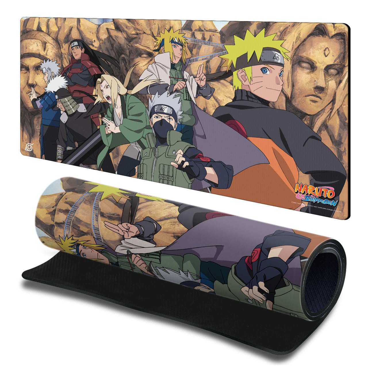 Head Case Designs Officially Licensed Naruto Shippuden Hokage Group Graphic Art Gaming Office Desk PC Keyboard Mouse Mat Pad 23.62 x 11.81 x 0.12 inches (600 x 300 mm) - L โ image 1