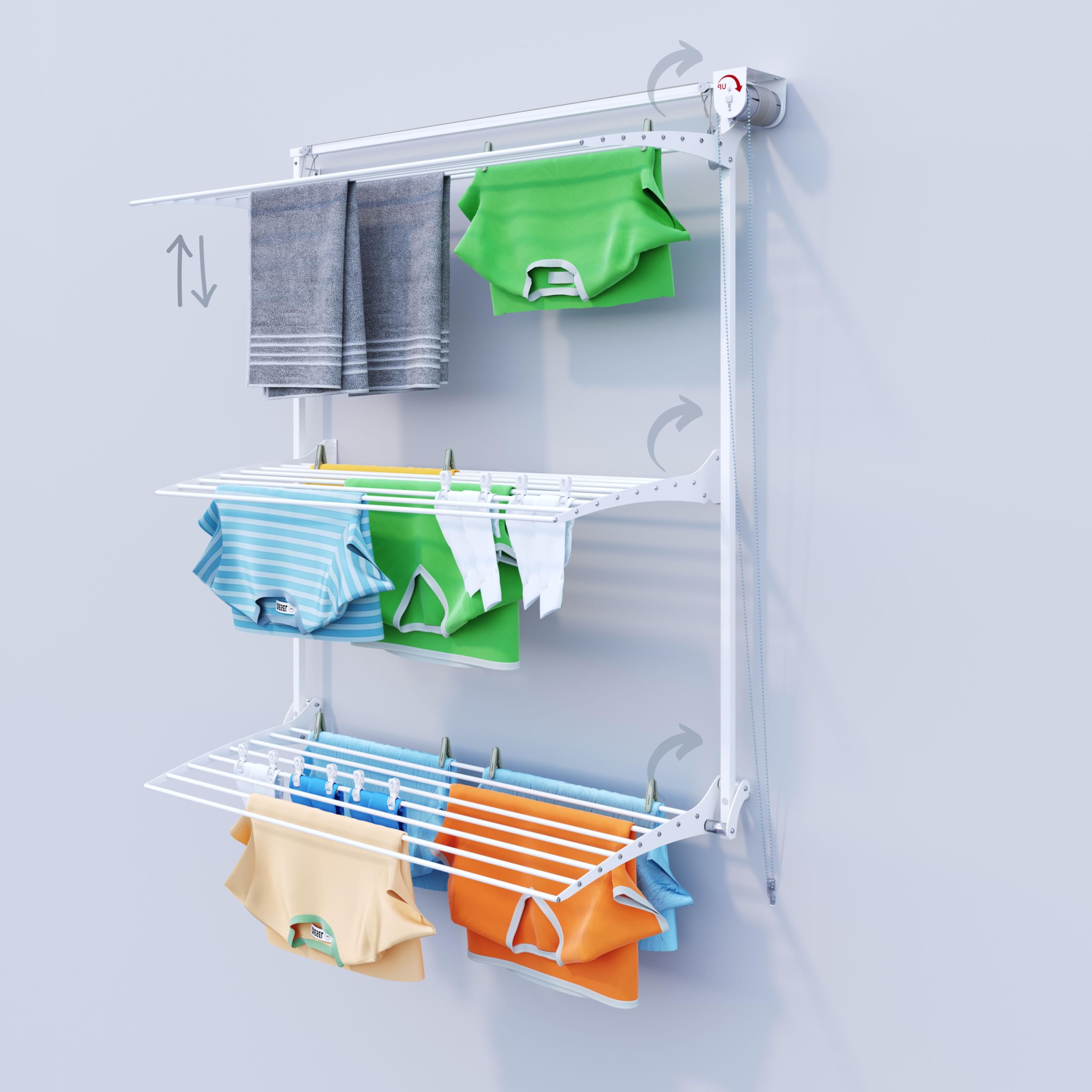 Foxydry White Right Tower Vertical Retractable Clothes Airer For Indoor And Outdoor Use (, 128 Cm)