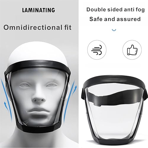 Miniatura 4 de LINFON Protector facial súper protector máscara antivaho protector facial transparente para adultos máscara facial de plástico 2 unidades escudo
