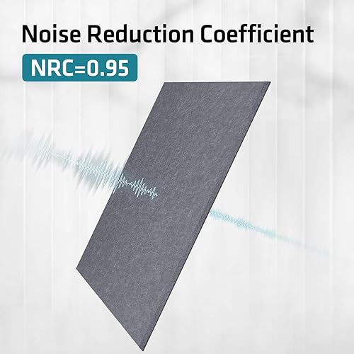 Miniatura 6 de Paquete de 6 paneles acústicos, paneles decorativos absorbentes de sonido, azulejos de pared de fieltro de pared, ideales para reducir el eco y el