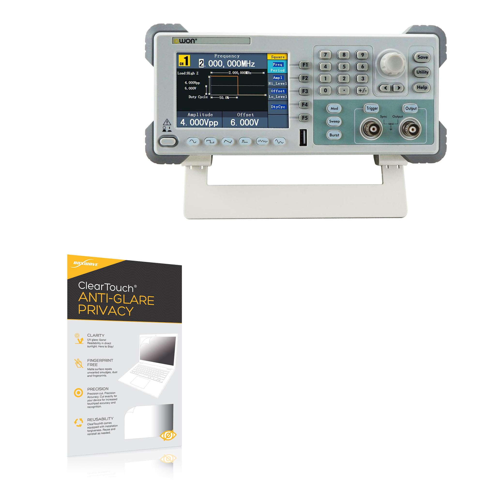 BoxWave Screen Protector Compatible with Owon AG051 - ClearTouch Anti-Glare Privacy (2-Pack), Privacy Screen Protector Flexible Film Anti-Glare