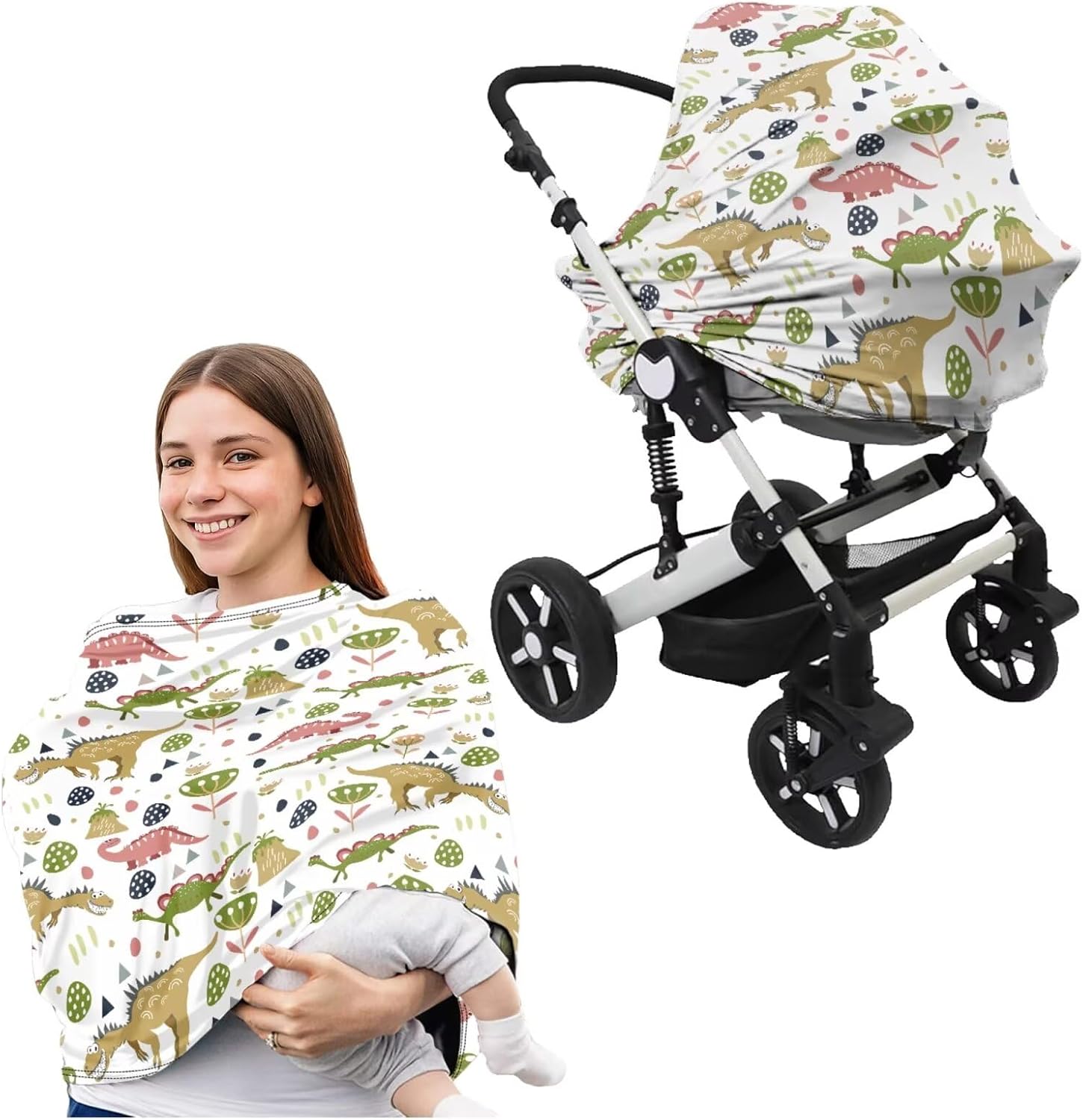 Gentle Dinosaurs Carseat Canopy for Babies Breast Feeding Covers for Women Baby Lounger Pillow U-Shaped Breastfeeding Pillowcase Breastfeeding Essentials