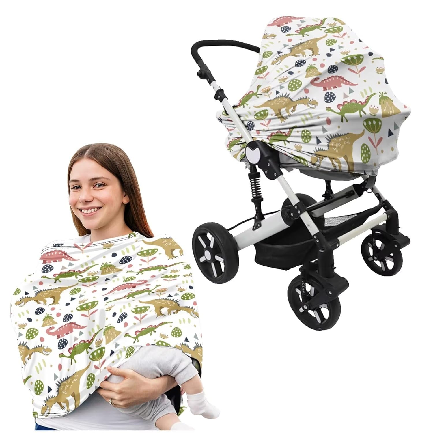 Dinosaurs Carseat Canopy for Babies Breast Feeding Covers for Women Baby Lounger Pillow U-Shaped Breastfeeding Pillowcase Breastfeeding Essentials