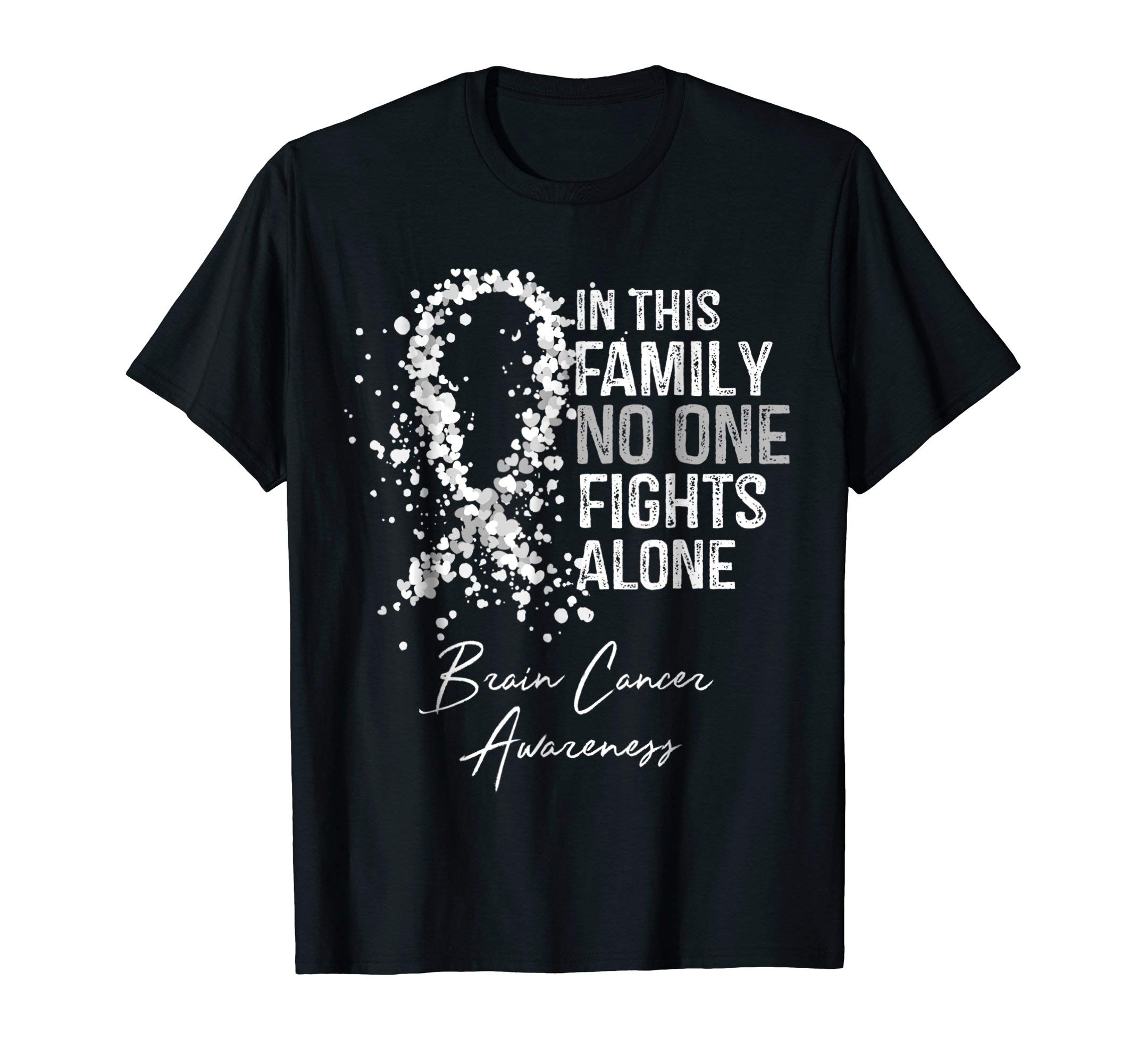 Brain Cancer Awareness ShirtsIn This Family No One Fights Alone Shirt Brain Cancer T-ShirtOEKO-TEX STANDARD 100