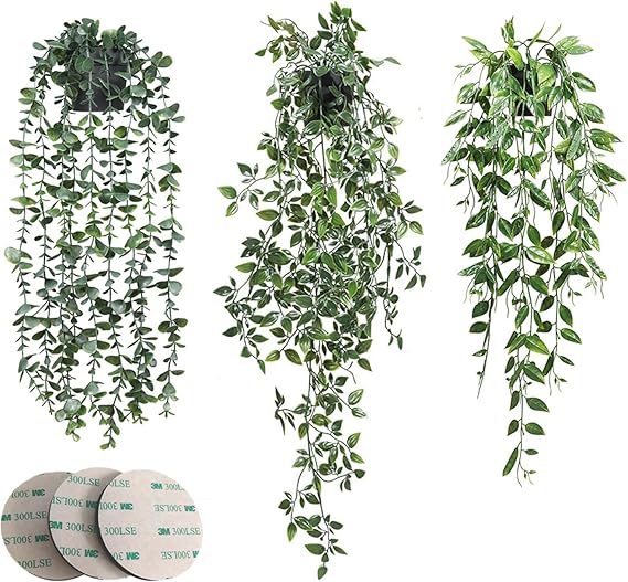 Fake Hanging Plants 3 Pack Artificial Hanging Plants Fake Potted Plants