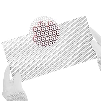 Perforated Metal Sheets-304 Stainless Steel Metal Mesh Sheet Plate Decorative Screen 0.12 Inches Round Hole 19.6" X9.8"X 0.0375" for Ventilation and Fume Filtration
