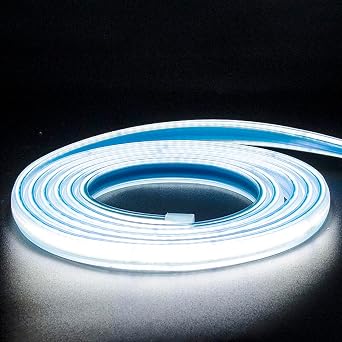 20M AC 230V Waterproof COB LED Strips Lights 6000K Cold White, 20 Metre LED Strip Light 230 Volt IP67 for Outdoor and Indoor Use Cold White, 20m [Energy Class E]