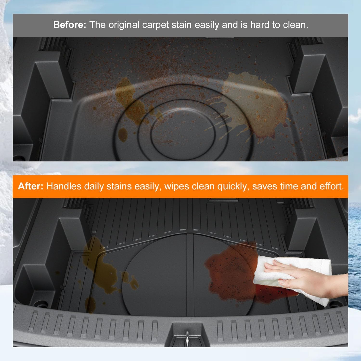 powoq Cargo Mat Compatible with 2025 2026 Chevy Equinox GMC Terrain Trunk Mat (No EV) TPE Lower Trunk Liner Rear Storage Cargo Liner Replacement for 2025 2026 Chevy Equinox Accessories