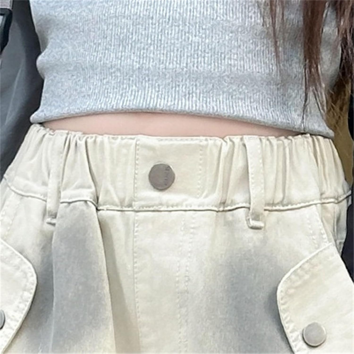 Girls Cargo Wide Leg Pants Kids Baggy Elastic High Waist Casual Trousers Teen Summer Fashion Loose Long Bottoms