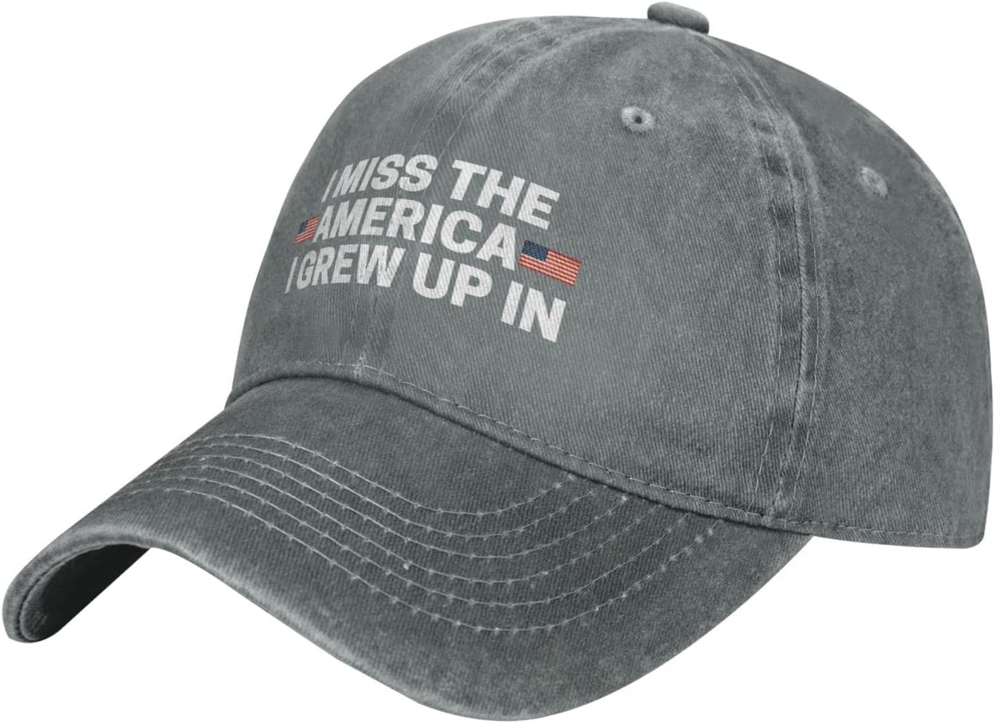 I Miss The America I Grew Up in Hat Men Baseball Hat Graphic Cap Gray - Image 2