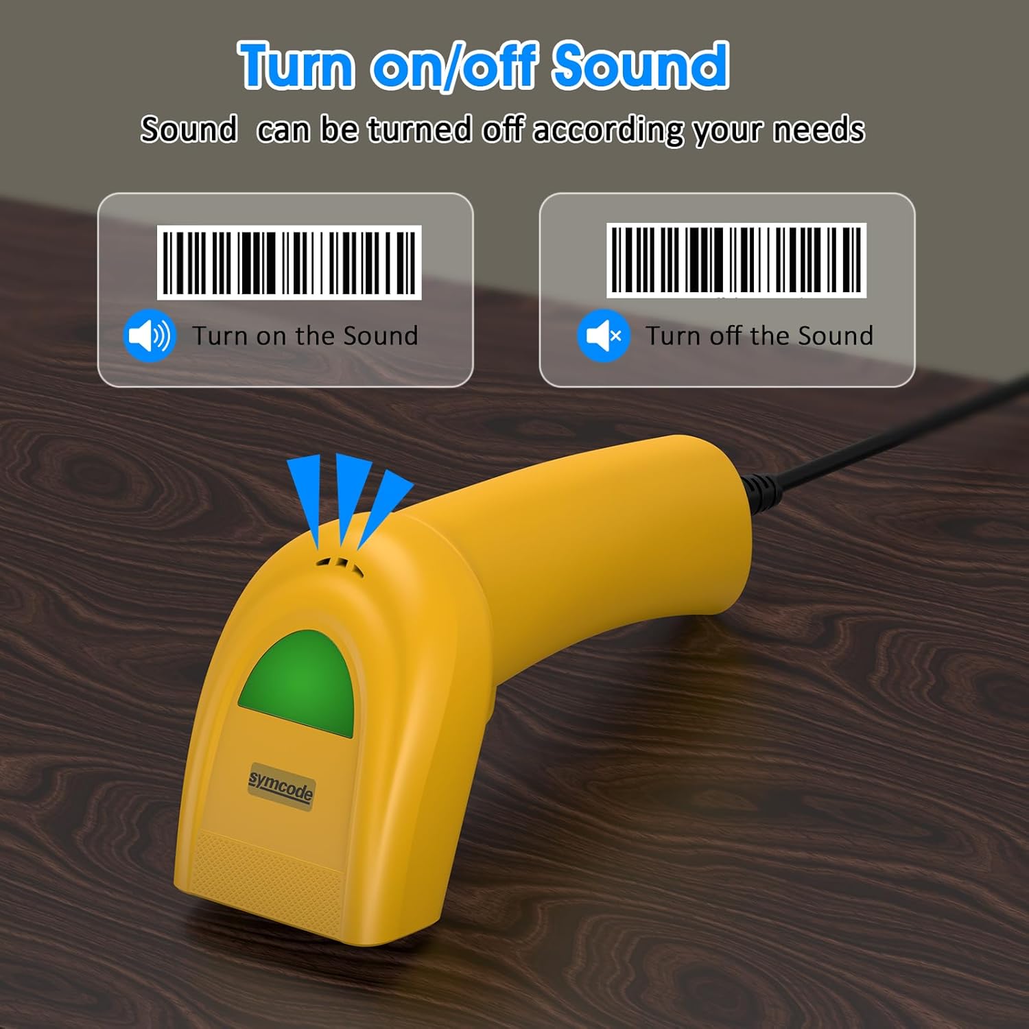 Barcode scanner sound on/off options