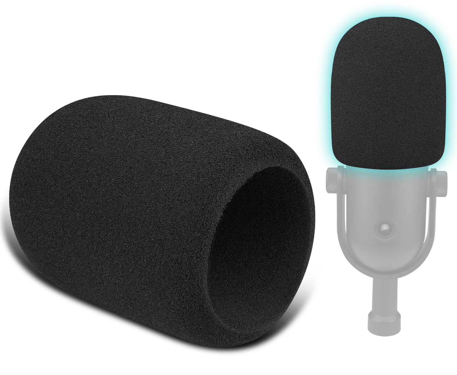 SOULWIT 2Pcs Microphones Pop Filter for Razer Seiren V3 Chroma RGB USB, Protective Mic Cover Windscreen Foam - Black