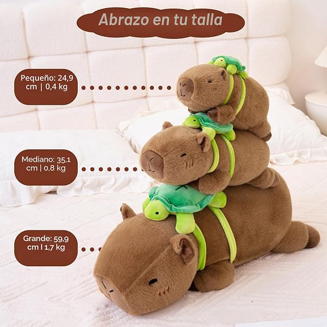 Foto 3 de 6 de SQEQE Peluches Pesados Capybara, Suave Cerdo de Agua, cojín de Peluche con Peso