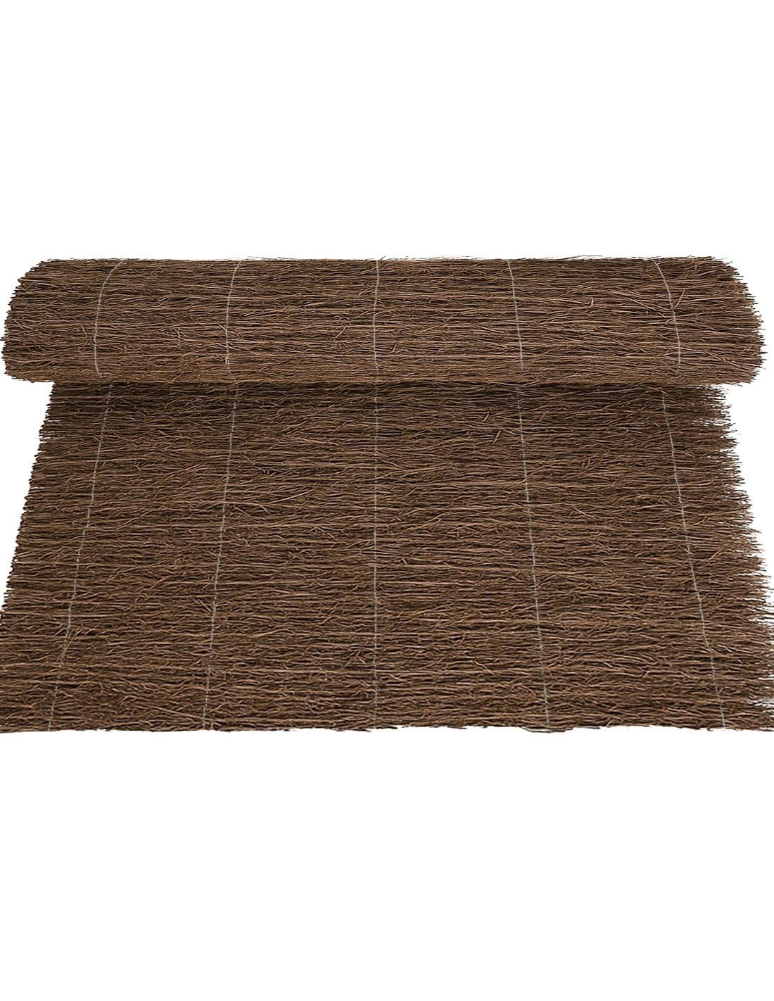 JARDIN202 - Cerramiento de Brezo Natural Alta Densidad 1800g/m² Ocultación 80% para Jardín, Terraza o Balcón, Cosido con Alambre Galvanizado | 1x5m