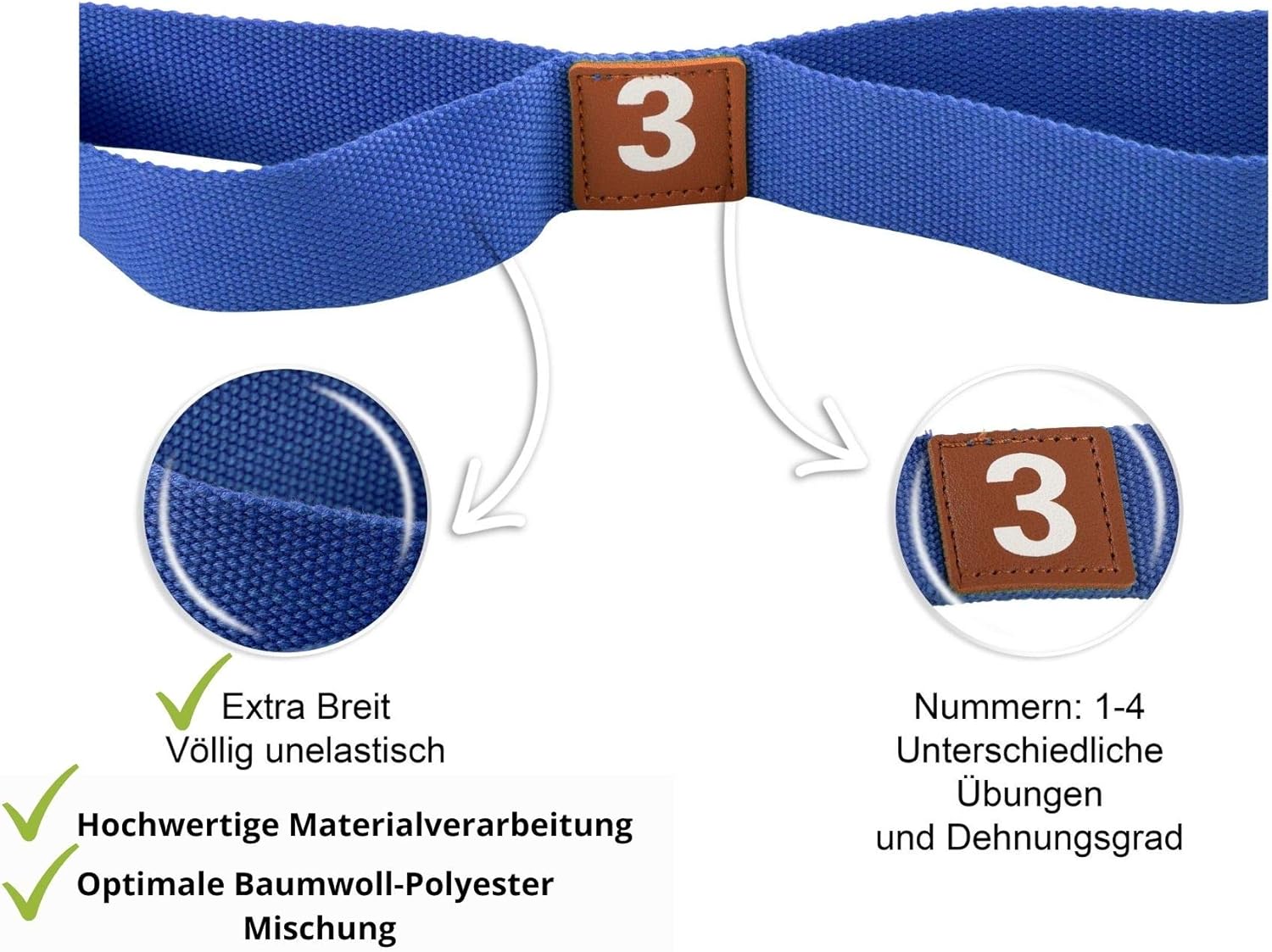 Seatwith Yoga Strap with Metal D Buckle, Non-Elastic Yoga Belt for Maximum Stretch - Image 4