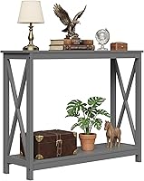 Vista 10 de ZENY Mesa consola, mesa de entrada, mesa de sofá estrecha con estantes de 2 niveles, mesa de entrada para sala de estar, entrada, pasillo, vestíbulo