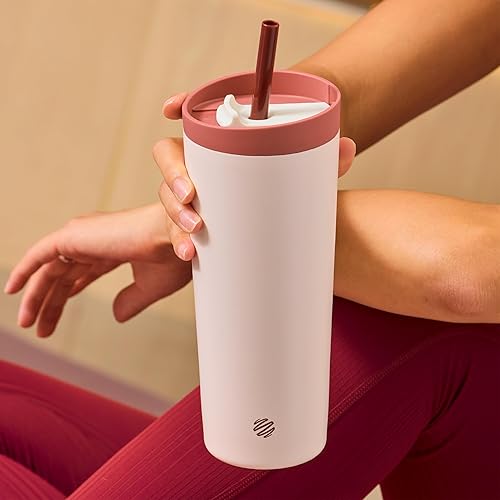 Miniatura 5 de BlenderBottle Vaso coctelero aislado 2 en 1 de acero inoxidable, tapa a prueba de fugas, pajita, BlenderBall, sin BPA, para batidos de proteínas,