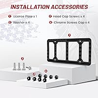 Vista 8 de RED WOLF Marco de silicona para placa de matrícula con bandera estadounidense, con estrellas y rayas 3D tenues, soporte para placa de matrícula