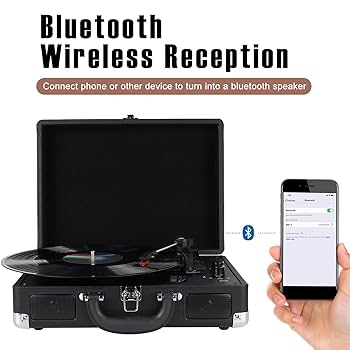 Digitnow!Vintage Turntable,Black 3 Speed Vinyl Record Player
