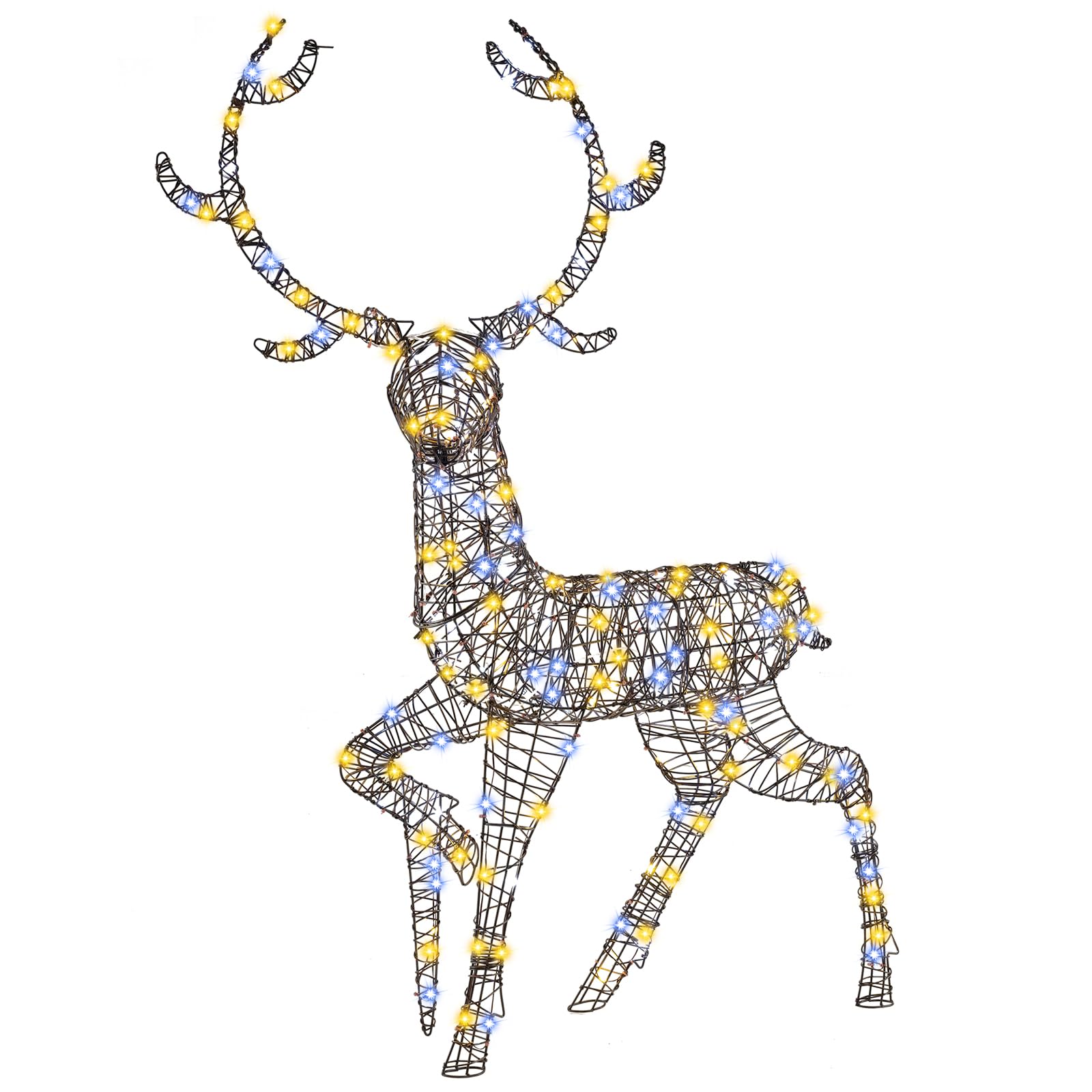 Amazon.com: Tangkula 4.6 FT Christmas 3D Lighted Reindeer, Pre-Lit