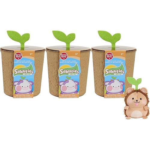 Sakuties Mini Collectible Stylized Plush Stuffed Animals, 3-pack Blind Collectible, Kids Toys for Ages 3 Up by Just Play