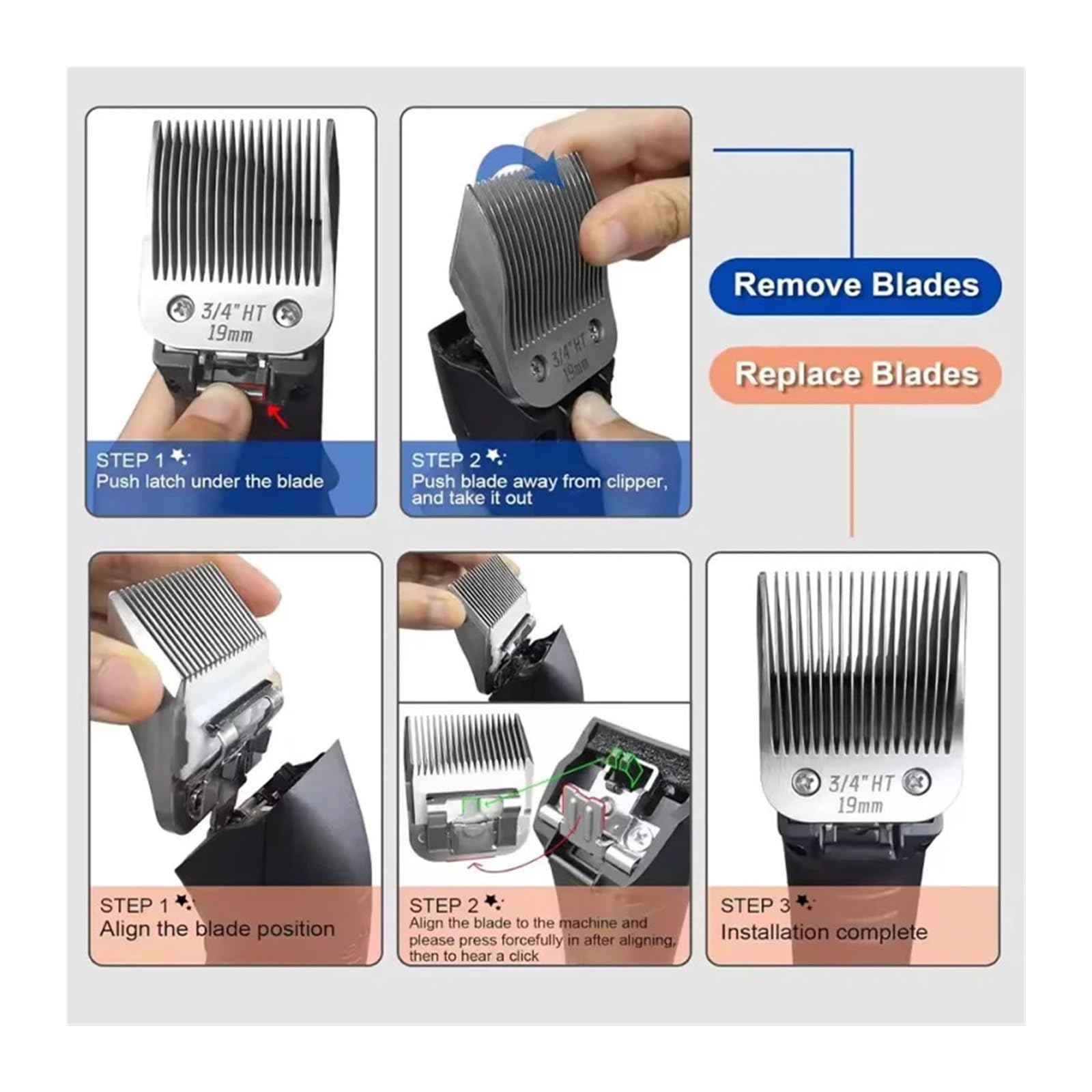 Cuchilla De Cerámica Desmontable for Peluquería Canina HT De 3/4 ", Compatible Con Oster,A5, Compatible Con Wahl, Reemplazo De Cuchilla Cortadora De Animales De La Serie KM