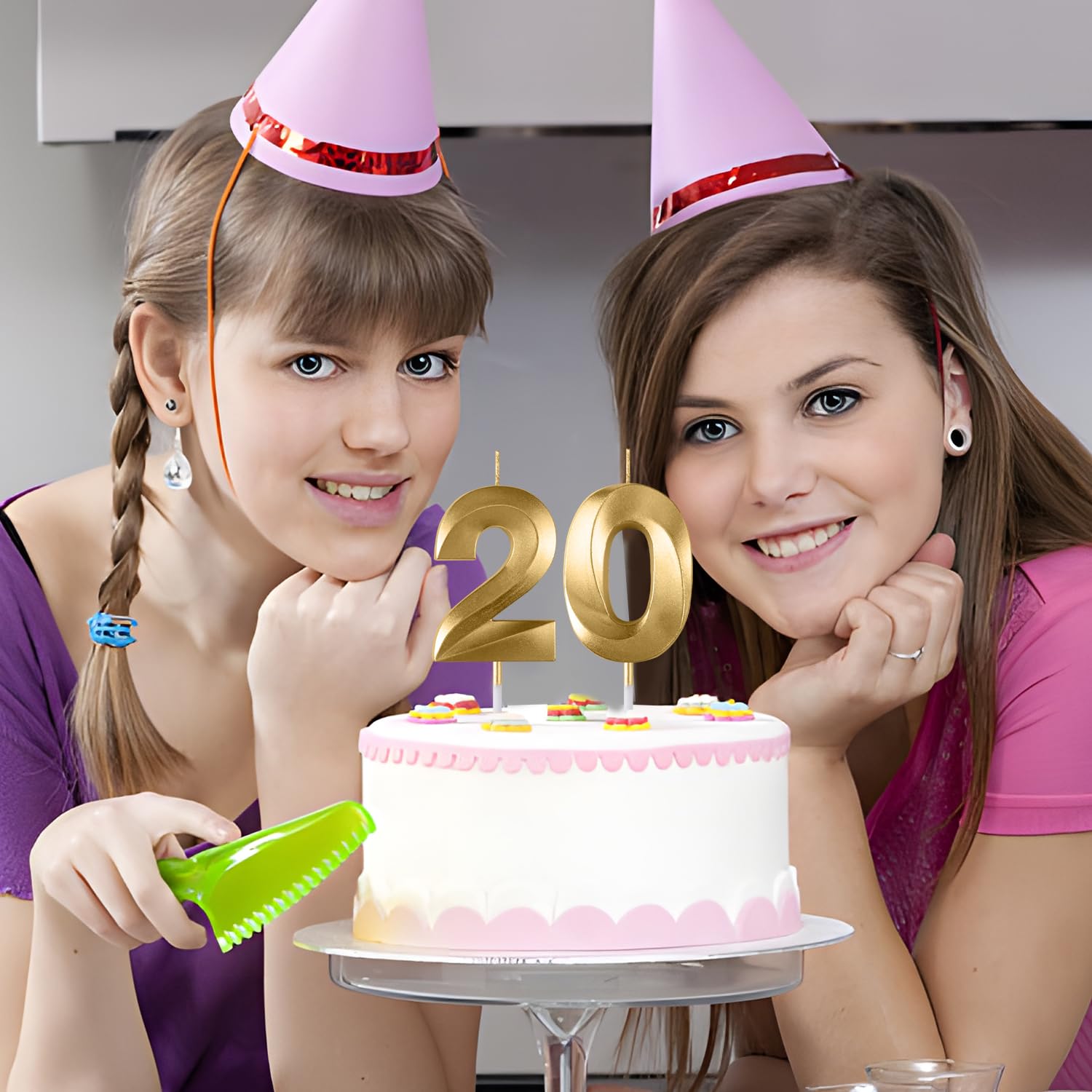 Bougies d'anniversaire chiffres 18 20 30 40 50 60 70 diamant 3D paillettes doré pour gâteau