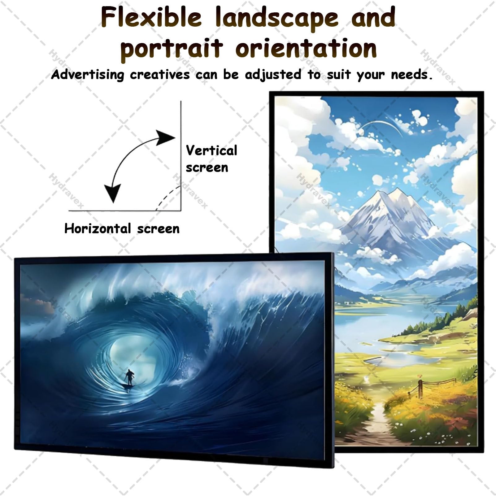 Digital Signage Display, kommerzieller Media-Player, intelligenter Split-Bildschirm, Hoch- und Querformat, 47,7 cm bis 124,5 cm Optionen