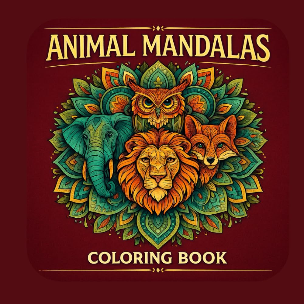 Animal Mandalas Coloring Book: 30 Intricate Animal Designs for Relaxation and Stress Relief
