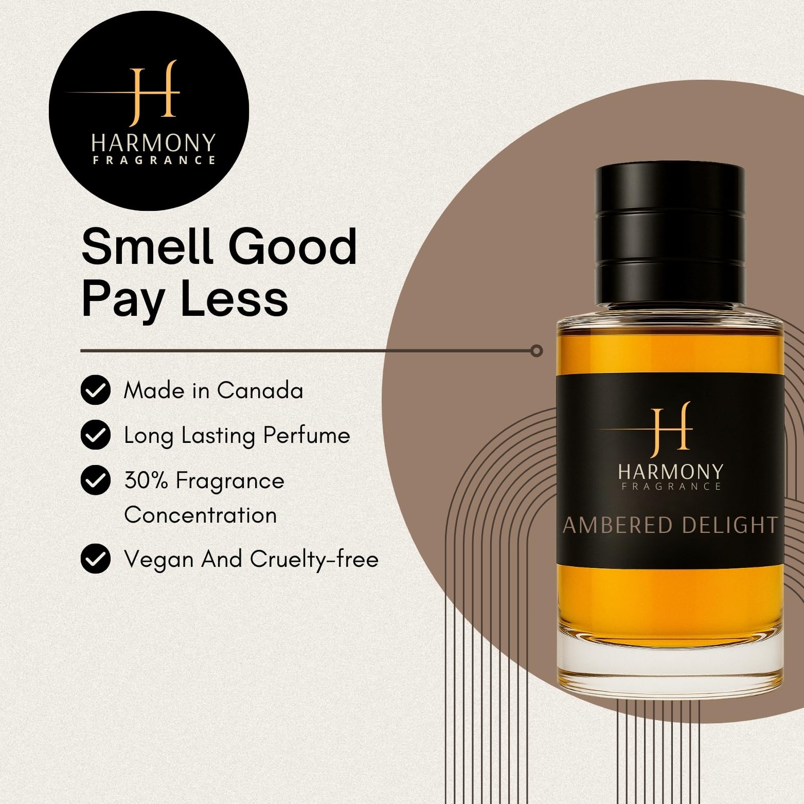 Ambered Delight - Harmony Fragrance - Eau de Parfum - Inspired by TF Tobacco Vanilla - Luxury Perfume - For Women Men Unisex - Long Lasting Fragrance - Made In Canada - 3