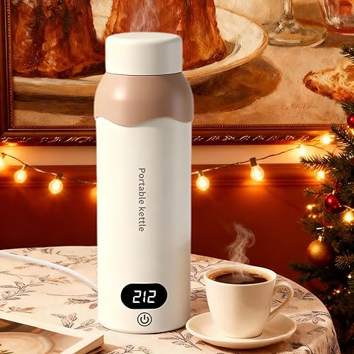 Mini hervidor de té eléctrico portátil de viaje, pequeño, hervidor portátil de acero inoxidable 316 para viajes, apagado automático y calentador de