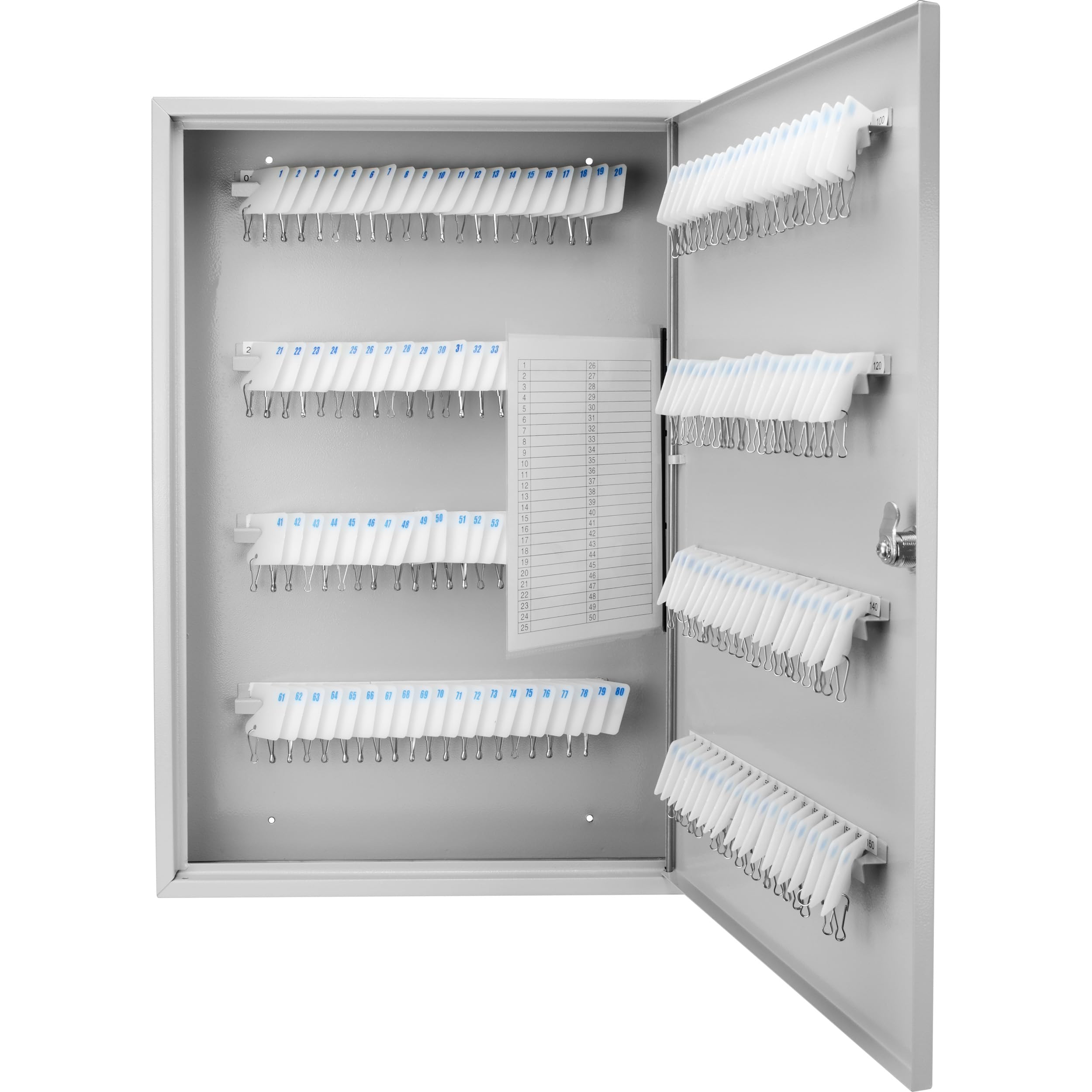 160-Position Key Cabinet Lock Box with Key Lock by Barska – 160 Keys, Alloy Steel, Multi Color
