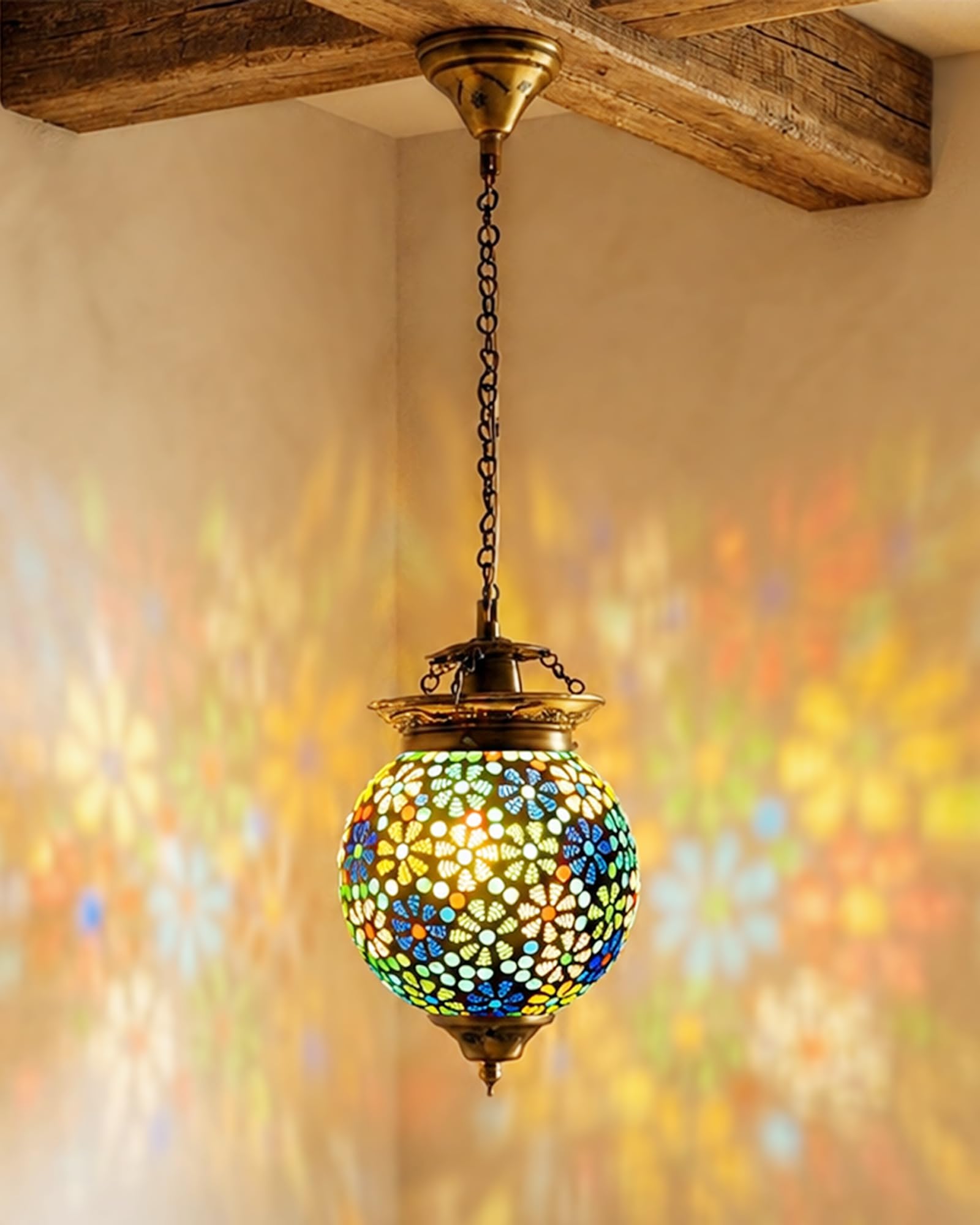 Handcrafted Mosaic Pendant Light - Turkish Moroccan Style -2