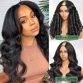 UNICE V Part Wigs Human Hair Body Wave Upgrade Glueless Human Hair V-Part Clip in Wigs No Leave Out, No Glue, No Sew-in, Beginner Friendly 20 inch