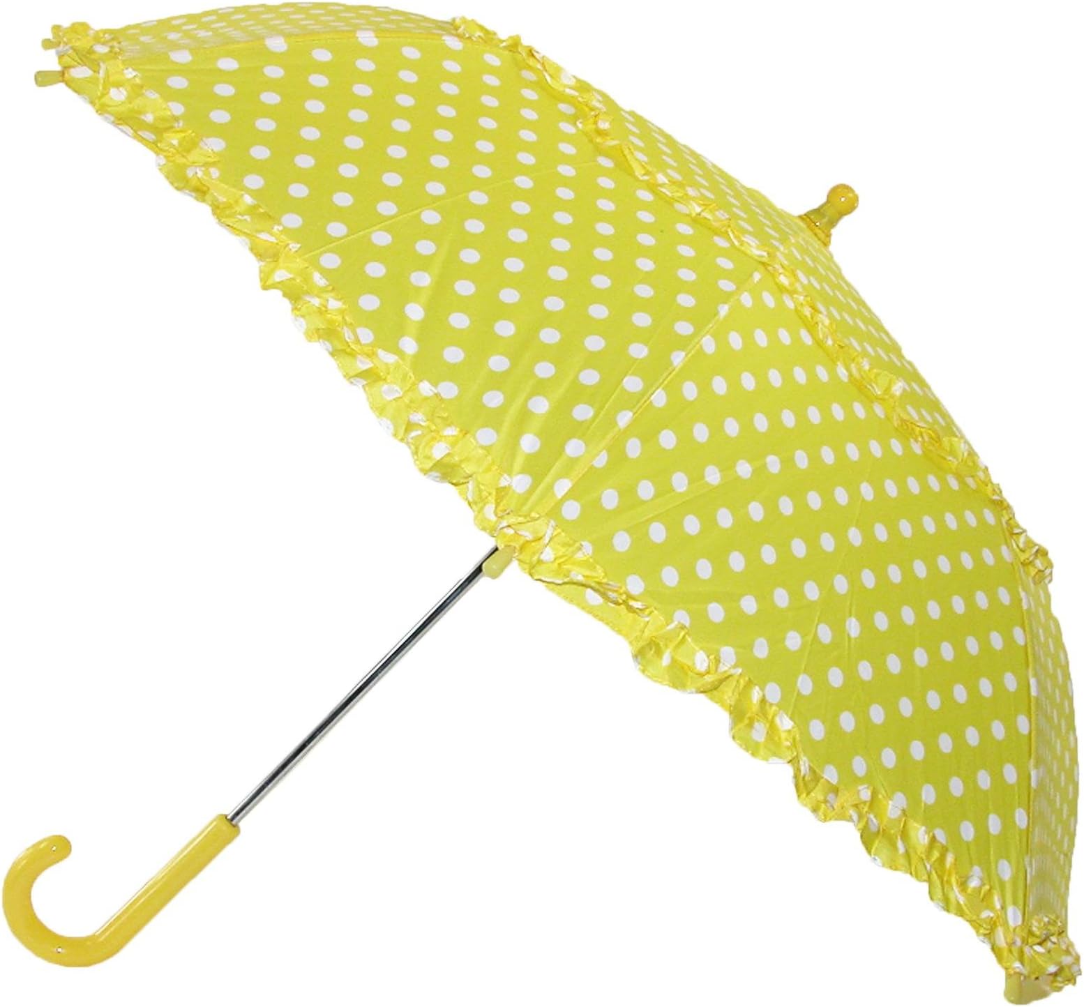 iRain Kids' Hook Handle Ruffled Polka Dot Umbrella