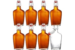 TOPZEA 8.5 Oz Glass Flask Set of 8: The Perfect Companion for...
