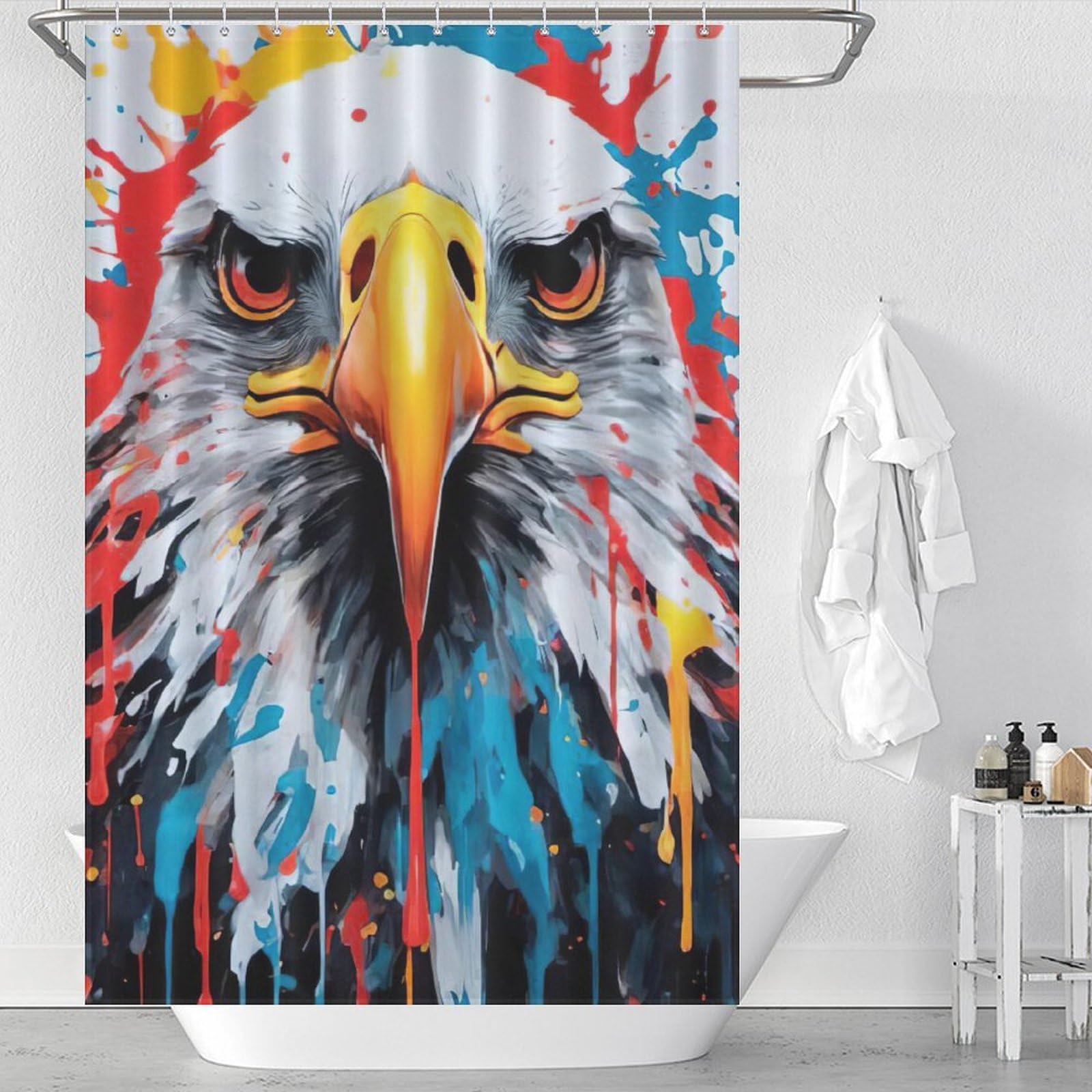 Rideau de douche en polyester 122x183cm idéal pour moderniser l'espace baignoire familial