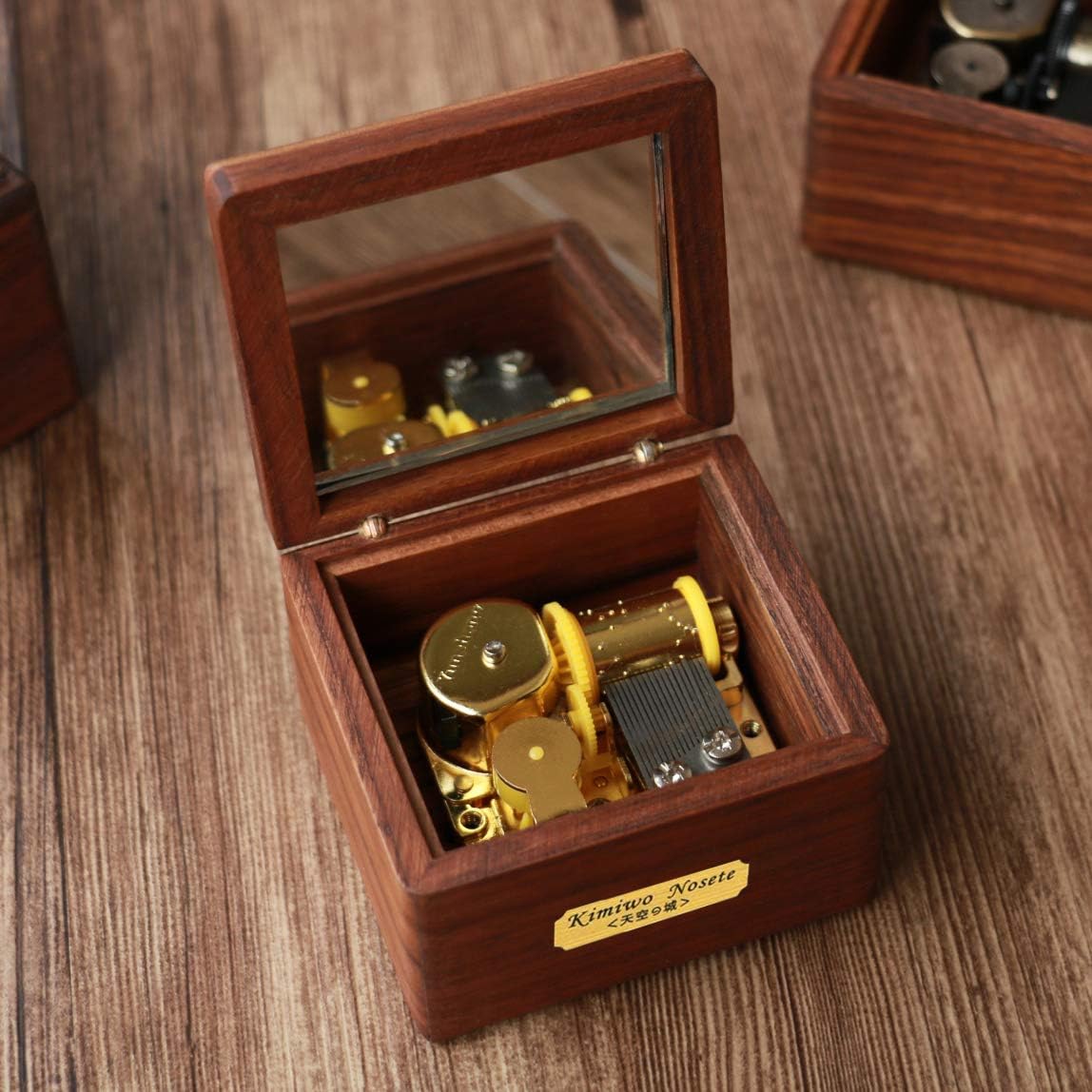 Youtang Music Box, Walnut Wood Mini Size 18-Note Clockwork Musical Box,Music Gifts,Play Zelda:Song of Storms from Ocarina of Time(Gold Movement) image 2