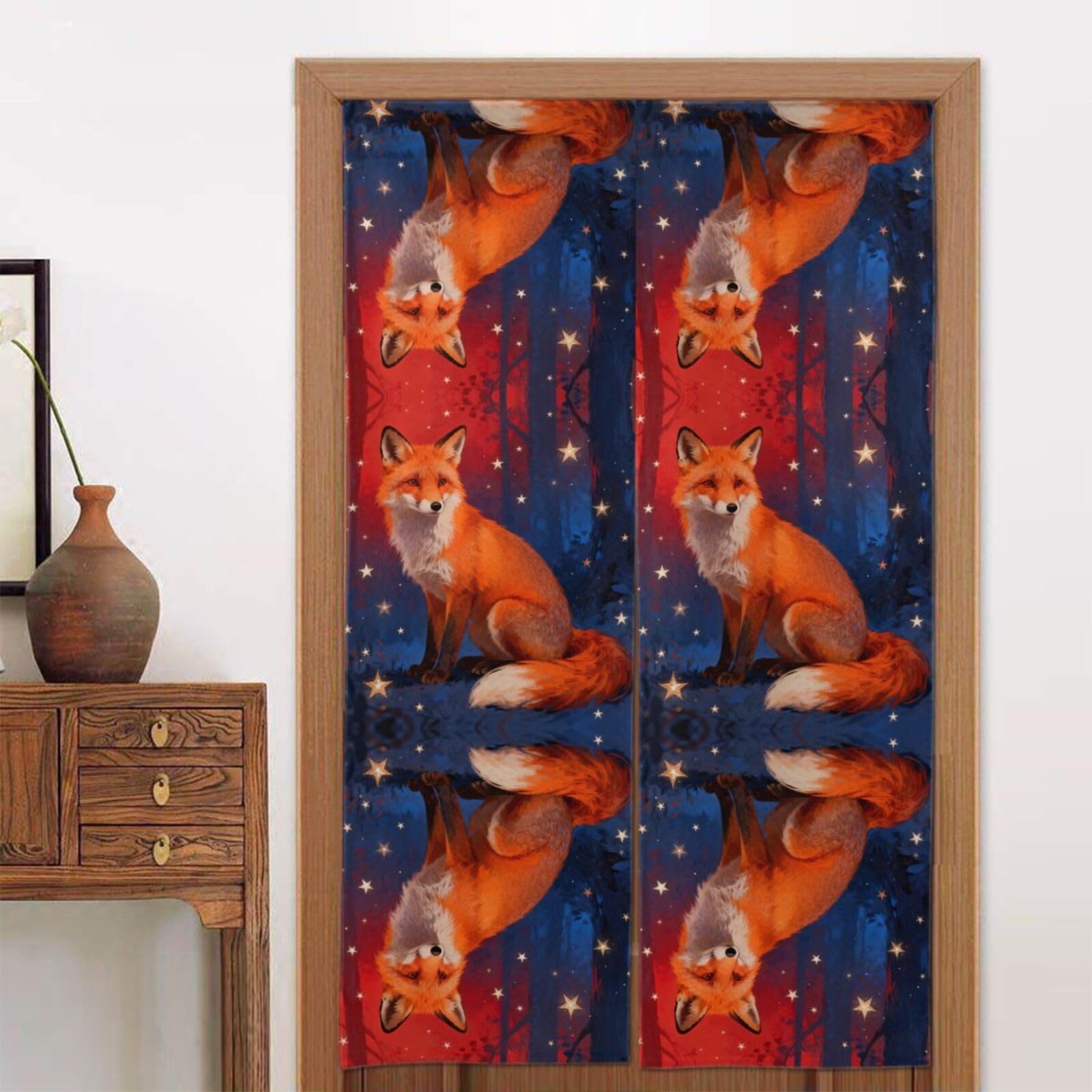 CNTDBU Fox Star Dream Door Curtain 34x56 Inch-Room Divider Panel for Privacy, Entryway Screen for Kitchen Bedroom