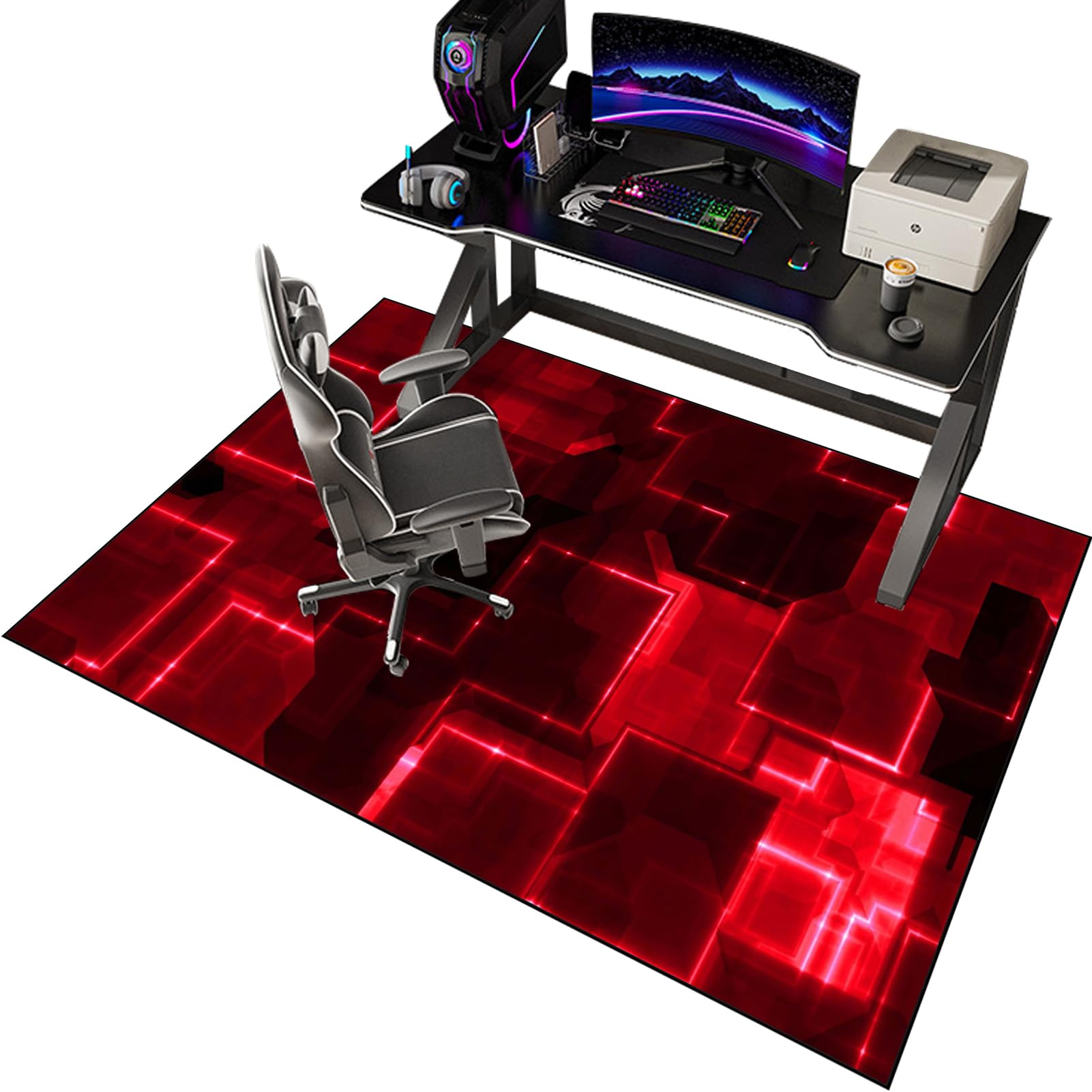 Eykwkb Color-12 Office Gaming Chair Mat For Carpet, Hard-Floor Chair Mats, Computer Chair Mat For Hardwood Floor, Carpet Protector Mat, Non Slip Gaming Rug, Desk Chair Mat 100 X 140 Cm
