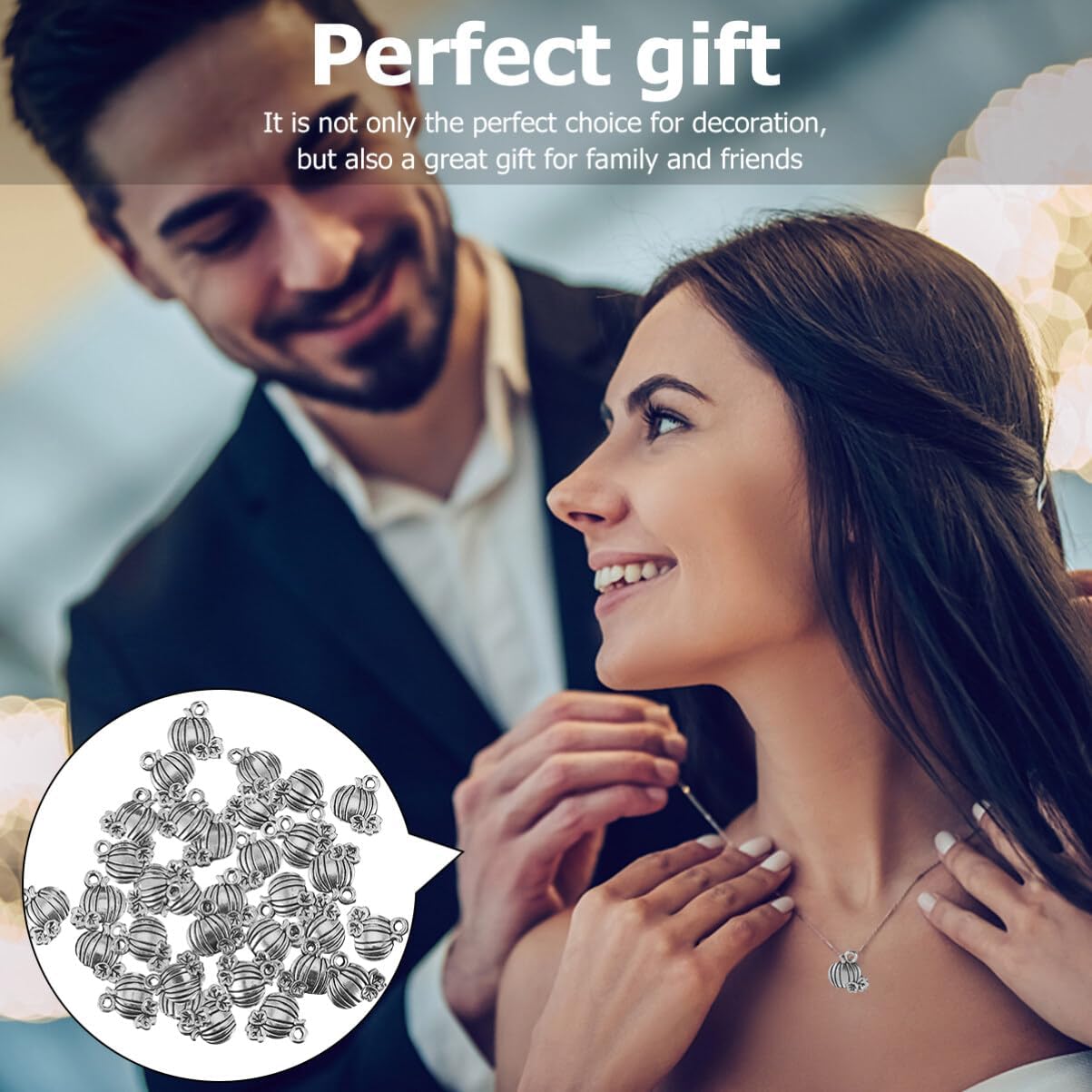 Ciieeo 80Pcs Alloy Pumpkin Pendant Charms Halloween Diy Crafting Accessories for Bracelet Necklace Jewelry Making 0.43 Inch - Image 4