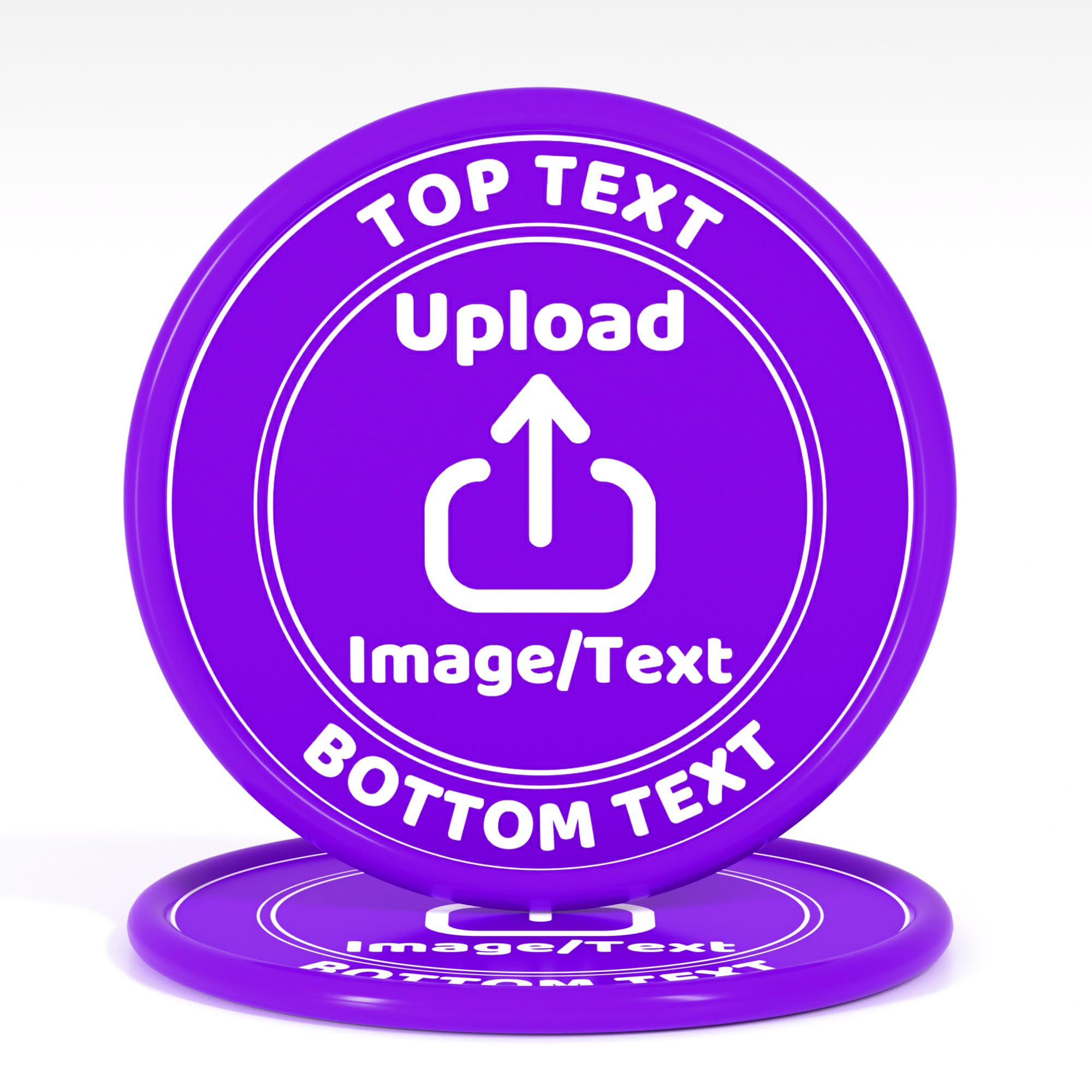 200-1000 Custom Plastic Poker Chips, Drink Chips Personalized Your Own Logo, Image and Text, Double Sided Full Color Printing Custom Tokens for Bar, Party, Business Cards and Promotions (Purple)
