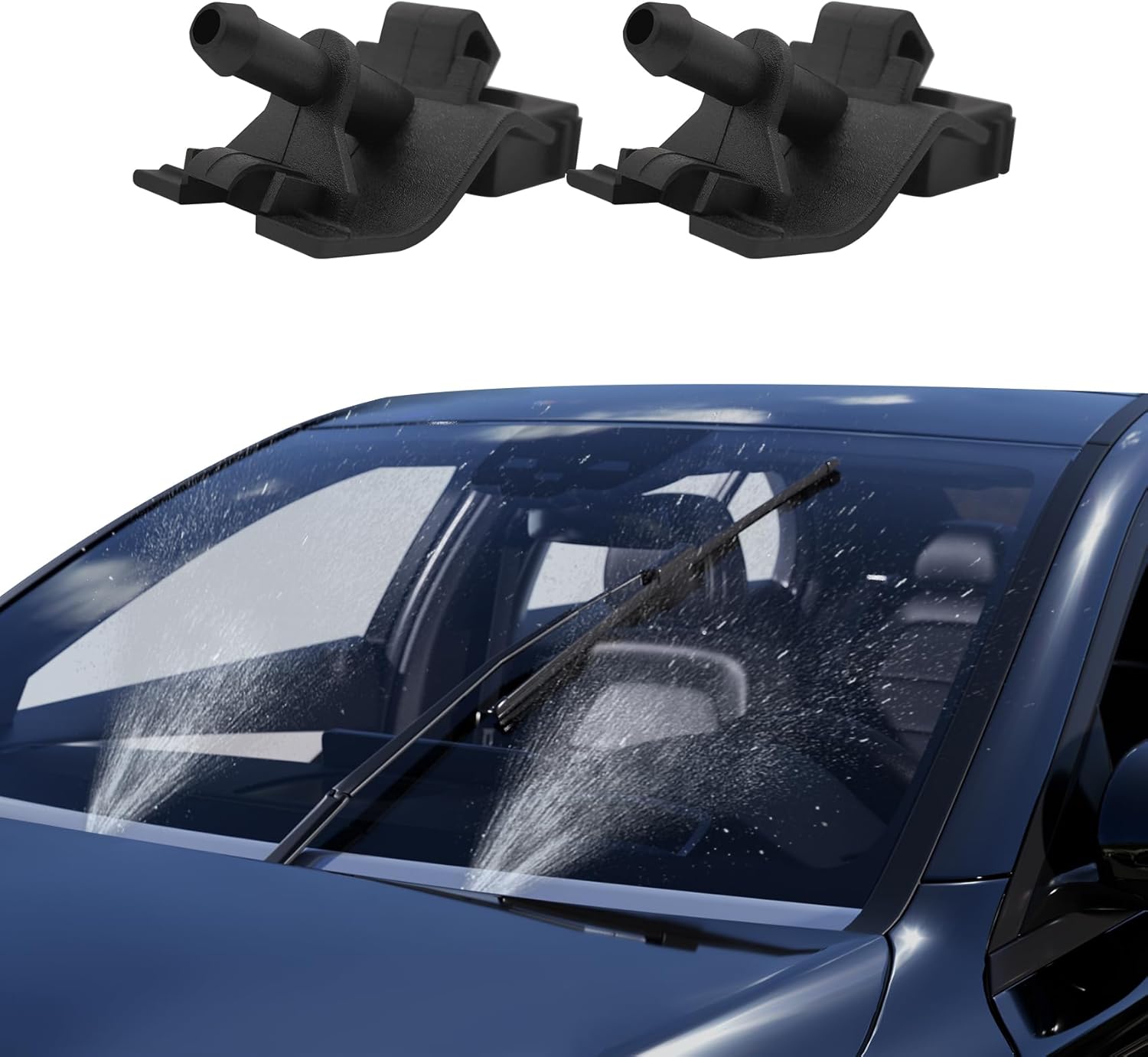 PACLVIO 2PCS Front Windshield Washer Nozzles 85381-12300 Kit for Toyota Camry Corolla Lexus RX350 Scion - Durable Spray Jets Replacement