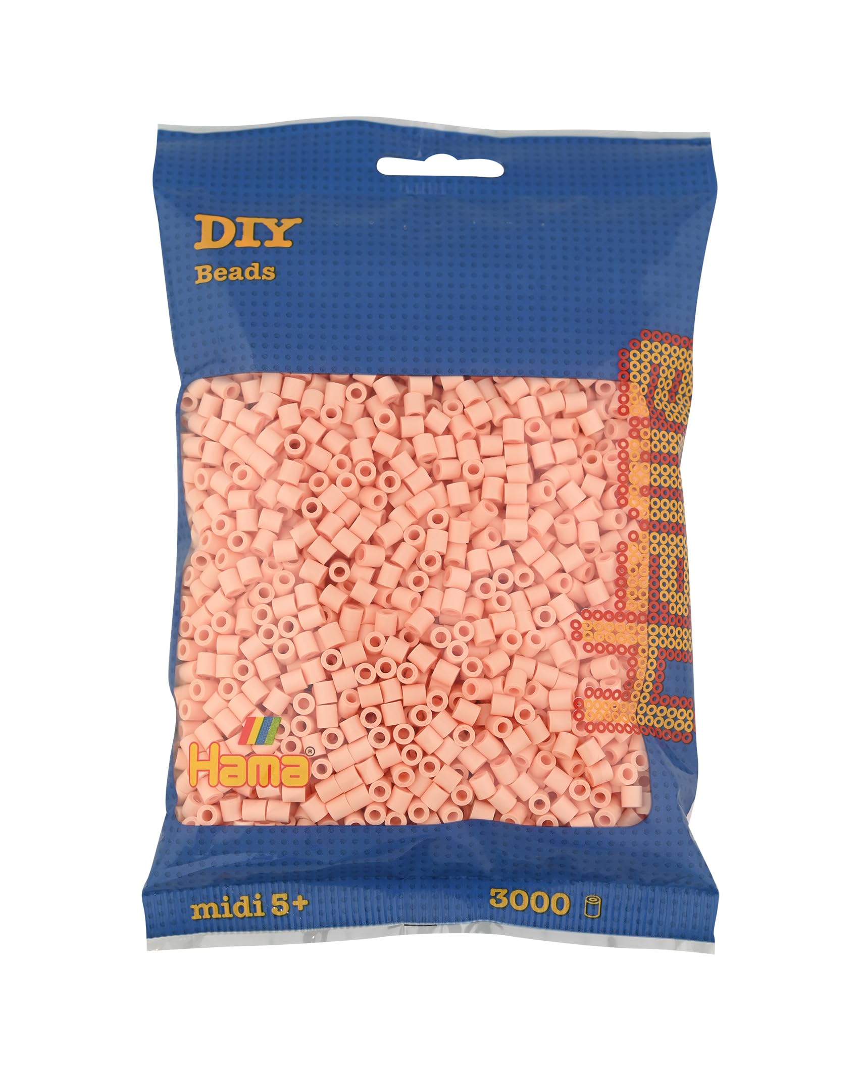 Hama Beads Bag | Approx. 3000 Midi Fuse Beads | Mosaic Decoration Arts & Craft for Creative Children Ages 5+ | Light Peach