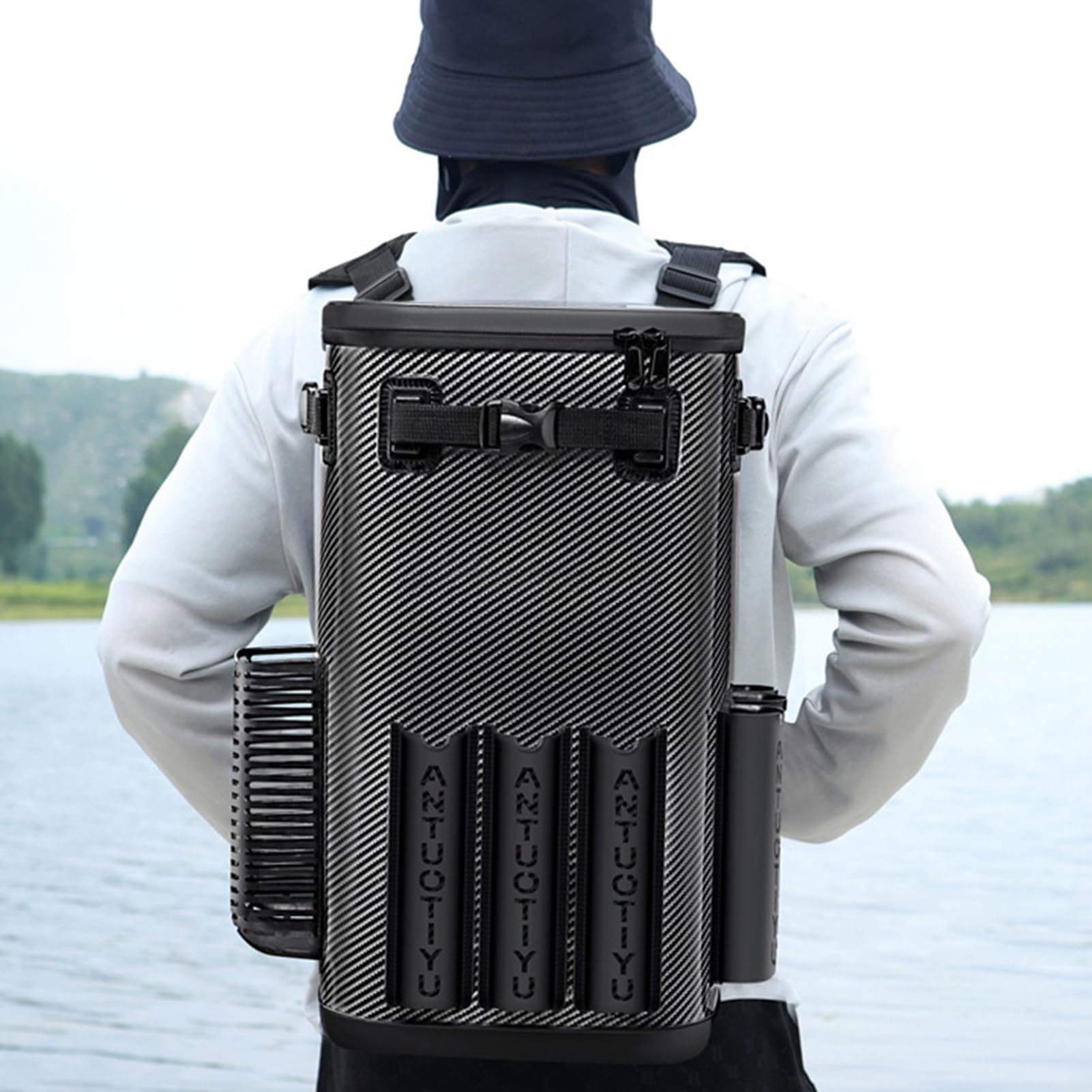 Générique Tackle Box, plecak wodoodporny, torba wędkarska, uchwyt na wędkę | do 49 l wielofunkcyjny sprzęt wędkarski, opakowanie, kemping, turystyka, przygody na świeżym powietrzu, 10,24 x 19,29 ,