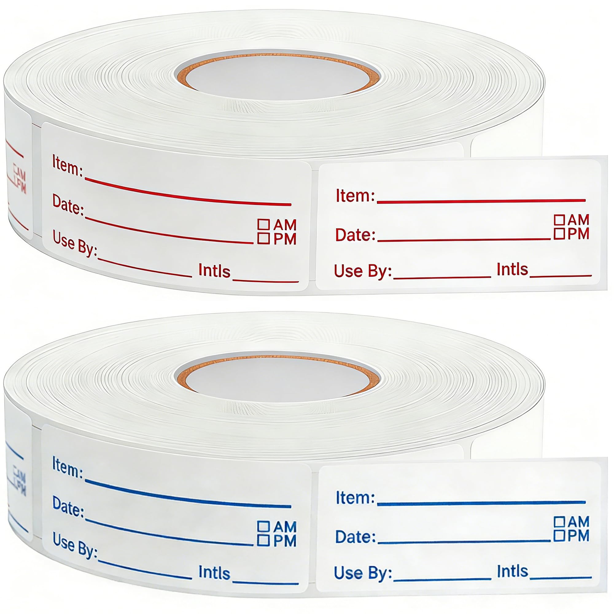 2 Rolls 1000 Pieces Removable Freezer Labels, 1 x 2 Inch Food Date Stickers Refrigerator Food Labels