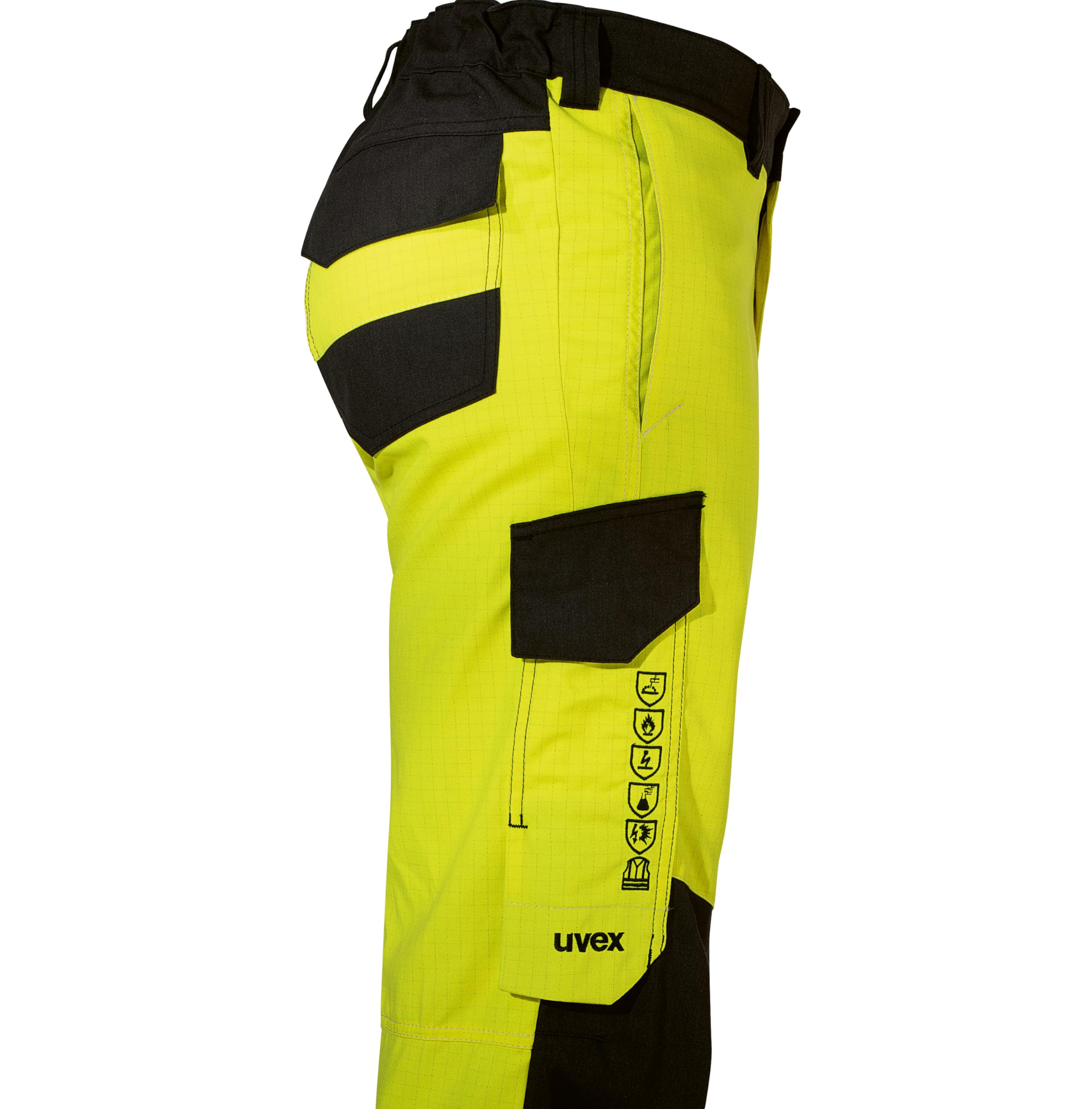 Uvex suXXeed Multifunction high vis Hose - Warnschutz Arbeitshose - Hohe Sichtbarkeit - mit Reflexstreifen