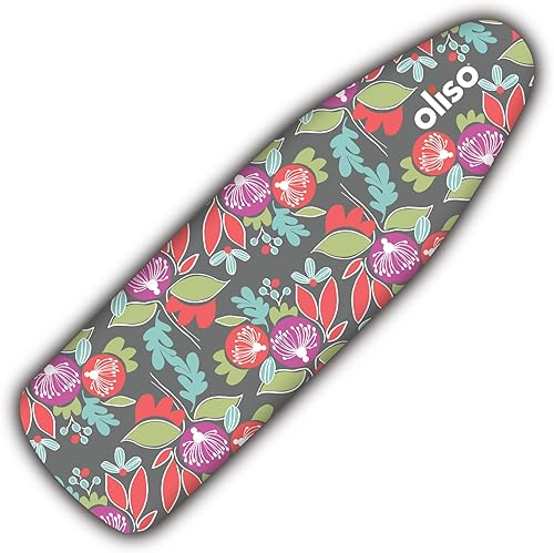 oliso Funda para tabla de planchar, duradera, 100% algodón, forrada con almohadilla de fieltro de grado profesional, se adapta a tablas estándar de